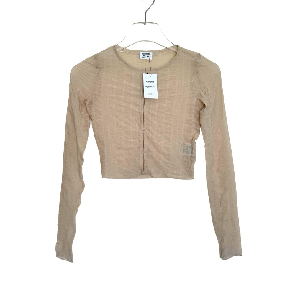 Cotton:On Cream Long Sleeve Sheer Top | Size XXS | PPP NWT